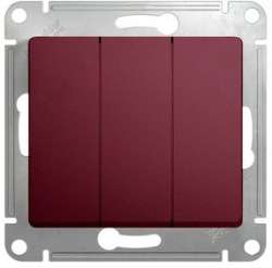 SE Glossa Баклажановый Выключатель 3-клавишный , сх.3, 10AX арт. GSL001131