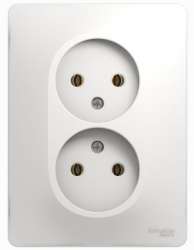 SE Glossa Бел Розетка 2-я б/з (в сборе с рамкой) арт. GSL000120