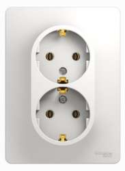 SE Glossa Бел Розетка 2-я с/з (в сборе с рамкой) арт. GSL000124