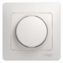 SE Glossa Бел Светорегулятор (диммер) поворотный, 300Вт (в сборе с рамкой) арт. GSL000134