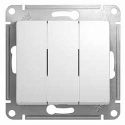 SE Glossa Бел Выключатель 3-клавишный, сх.3, 10АХ арт. GSL000131