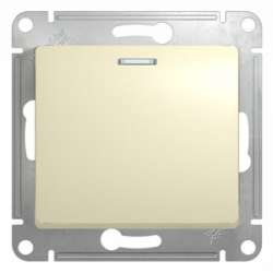 SE Glossa Беж Кнопка нажимная с подсветкой, сх.1а, 10АХ арт. GSL000217