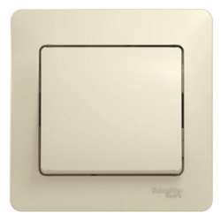 SE Glossa Беж Выключатель 1-клавишный, сх.1, 10АХ (в сборе с рамкой) арт. GSL000212