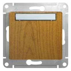 SE Glossa Дерево Дуб Кнопка нажимная с табличкой, сх.1 арт. GSL000519