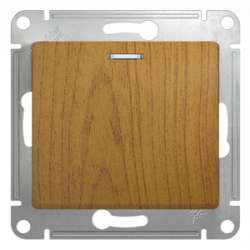 SE Glossa Дерево Дуб Переключатель 1-клавишный с подсветкой, сх.6а арт. GSL000563