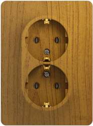 SE Glossa Дерево Дуб Розетка 2-я с/з (в сборе с рамкой) арт. GSL000524