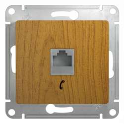 SE Glossa Дерево Дуб Розетка телефонная RJ11 арт. GSL000581T