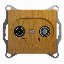 SE Glossa Дерево Дуб TV-R Розетка одиночная 1DB арт. GSL000594