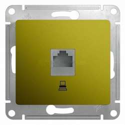 SE Glossa Фисташковая Розетка компьютерная RJ45 кат.5E арт. GSL001081K