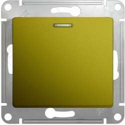 SE Glossa Фисташковый Выключатель 1-клавишный с подсветкой, сх.1а, 10AX арт. GSL001013