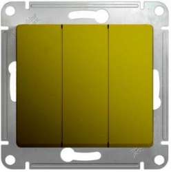 SE Glossa Фисташковый Выключатель 3-клавишный, сх.3, 10AX арт. GSL001031