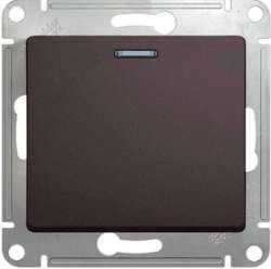 SE Glossa Графит Переключатель 1-клавишный с подсветкой, сх.6а,10AX арт. GSL001363