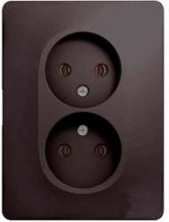 SE Glossa Графит Розетка 2-ая б/з (в сборе) арт. GSL001320