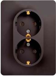 SE Glossa Графит Розетка 2-ая с/з (в сборе) арт. GSL001324