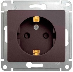 SE Glossa Графит Розетка с/з арт. GSL001343