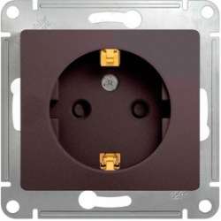 SE Glossa Графит Розетка с/з со шторками арт. GSL001345