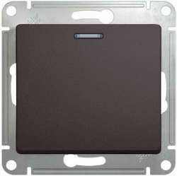 SE Glossa Графит Выключатель 1-клавишный с подсветкой, сх.1а, 10AX арт. GSL001313