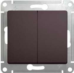 SE Glossa Графит Выключатель 2-клавишный, сх.5, 10AX арт. GSL001351