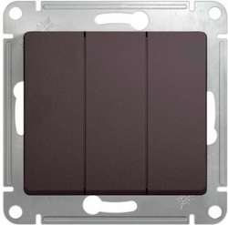 SE Glossa Графит Выключатель 3-клавишный, сх.3, 10AX арт. GSL001331