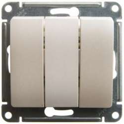 SE Glossa Молочный Выключатель 3-клавишный, сх.3, 10AX арт. GSL000931