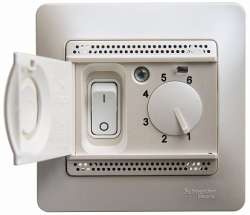 SE Glossa Перламутр Термостат электронный теплого пола с датчиком , от +5 до +50°C, 10A (в сборе) арт. GSL000638