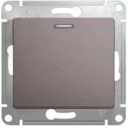 SE Glossa Платина Переключатель 1-клавишный с подсветкой, сх.6а,10AX арт. GSL001263
