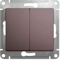 SE Glossa Платина Переключатель 2-клавишный, сх.6,10AX арт. GSL001265