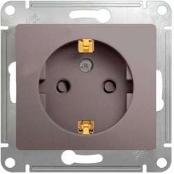 SE Glossa Платина Розетка с/з со шторками арт. GSL001245