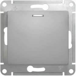 SE Glossa Платина Выключатель 1-клавишный с подсветкой, сх.1а, 10AX арт. GSL001213