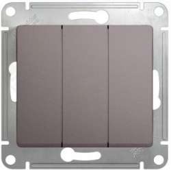 SE Glossa Платина Выключатель 3-клавишный, сх.3, 10AX арт. GSL001231