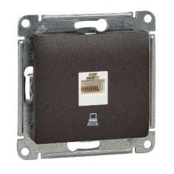 SE Glossa Шоколад Мех Розетка компьютерная RJ45 кат.5E арт. GSL000881K