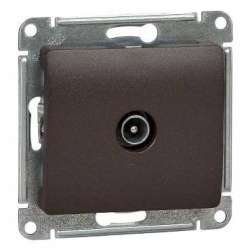 SE Glossa Шоколад Мех TV Розетка проходная 4DB арт. GSL000892