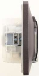 SE Glossa Шоколад Розетка с/з со шторками с крышкой, 16А, IP44 (в сборе) арт. GSL000848