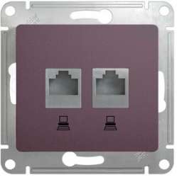 SE Glossa Сиреневый туман Розетка 2-ая компьютерная RJ45+RJ45, кат.5E арт. GSL001485KK