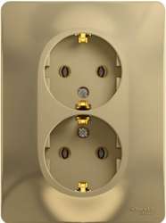 SE Glossa Титан Розетка 2-я с/з (в сборе с рамкой) арт. GSL000424