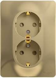 SE Glossa Титан Розетка 2-я с/з со шторками (в сборе с рамкой) арт. GSL000426