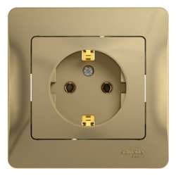 SE Glossa Титан Розетка с/з (в сборе с рамкой) арт. GSL000442