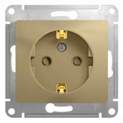 SE Glossa Титан Розетка с/з со шторками арт. GSL000445