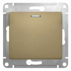 SE Glossa Титан Выключатель 1-клавишный с подсветкой, сх.1а, 10АХ арт. GSL000413