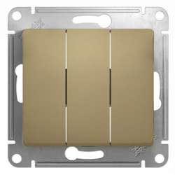 SE Glossa Титан Выключатель 3-клавишный, сх.3, 10АХ арт. GSL000431
