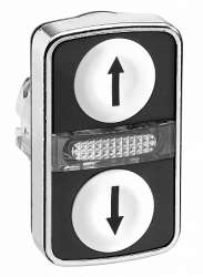 SE Головка металической двойной кнопки с подсветкой LED арт. ZB4BW7A1714