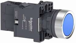 SE Кнопка с подсветкой LED, 220В,синяя,1НO арт. XA2EW36M1