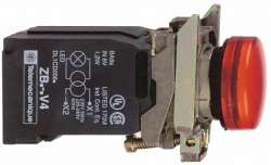 SE Лампа сигнальная, красная, 22мм, LED, 400 VAC, с трансформатором питания арт. XB4BV5B4