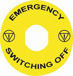 SE Маркировка аварийного отключения желтая круглая арт. ZBY8360