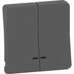 SE Mureva Styl Антрацит Клавиша 2-ая с линзой подсветки, IP55 арт. MUR34205