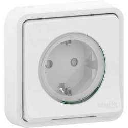 SE Mureva Styl Бел внутр Розетка с/з и шторками, IP55 арт. MUR39132