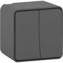 SE Mureva Styl наруж Антрацит Переключатель 2-клавишный сх. 6+6, IP55 арт. MUR35022