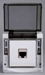 SE Mureva наруж Серая Розетка RJ45, кат. 5, FTP, (в сборе) IP55 арт. ENN36051