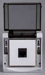 SE Mureva наруж Серая Розетка RJ45, кат. 5, UTP, (в сборе) IP55 арт. ENN36050