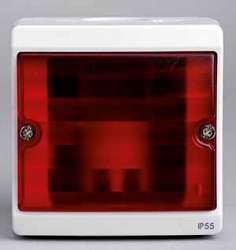 SE Mureva наруж Серый Бокс для сигнальной лампы, красное стекло, (в сборе) IP55 арт. ENN34526